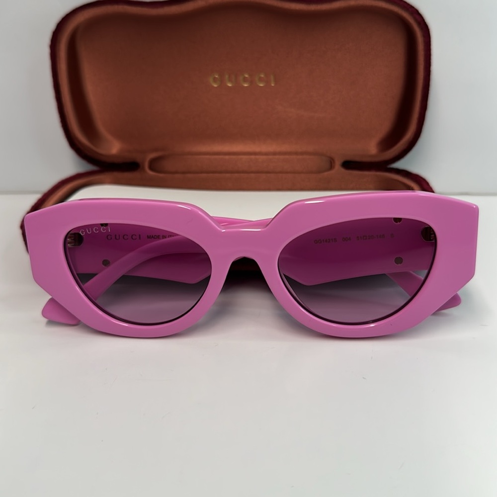 Authentic- NEW GUCCI GG1421S 004 PINK WOMEN SUNGLASSES GUCCI - Picture 13 of 16